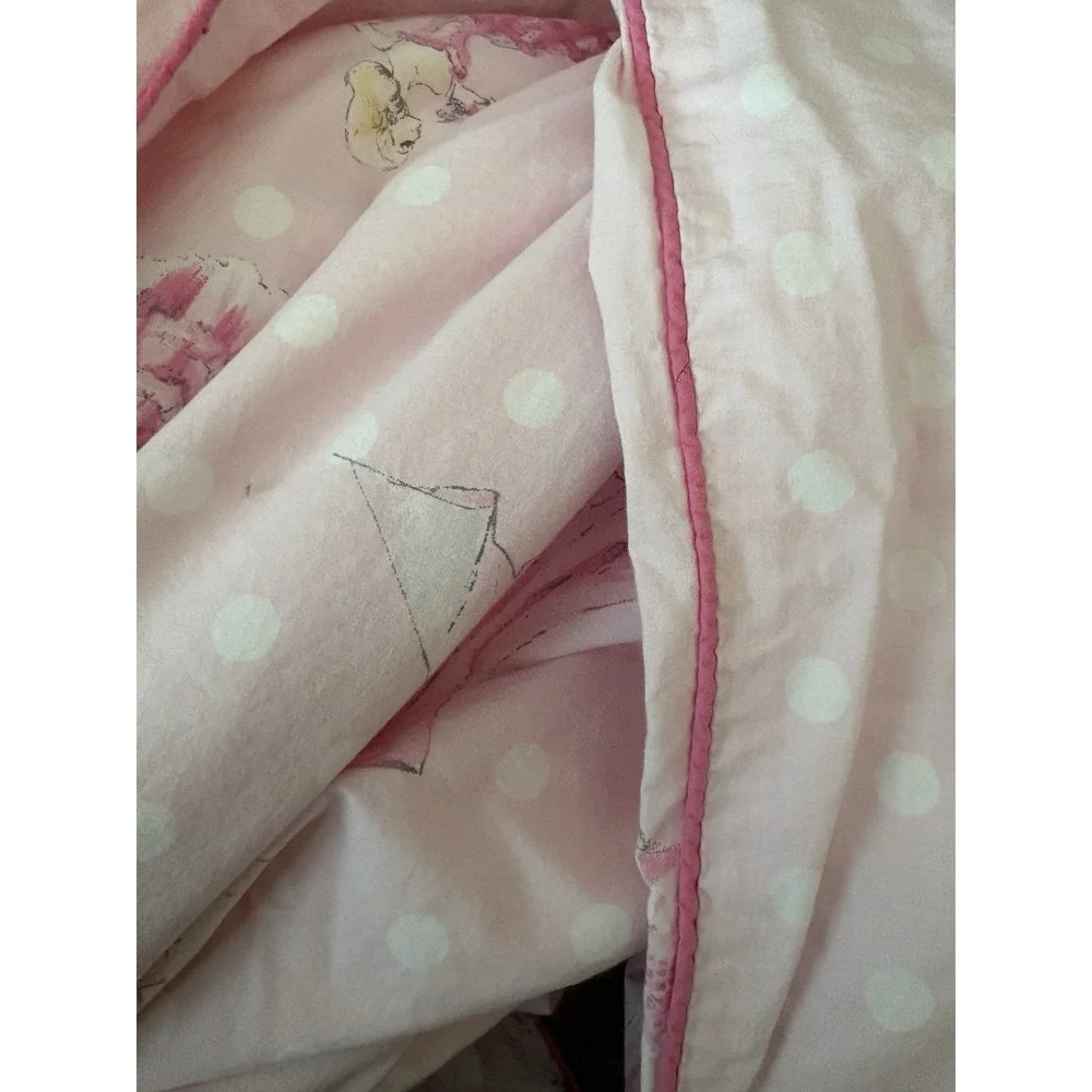 Pottery Barn  full/queen Retro BARBIE Duvet Cover Pink/White Polk Dot RETIRED